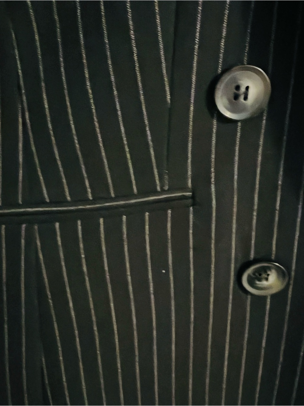 Bar III Black Pinstripe Double-Breasted Blazer - Picture 12 of 13